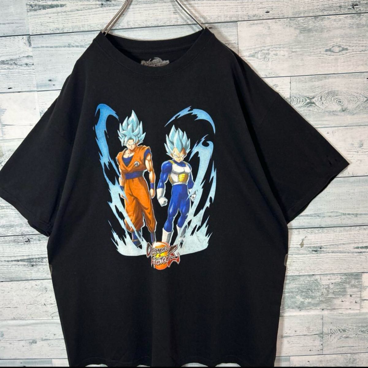 ドラゴンボールZ オーバーサイズTシャツ 黒 ベジータ アニメ 激レア〉DRAGON BALL FighterZ 悟空 ベジータ Tシャツ ビッグ