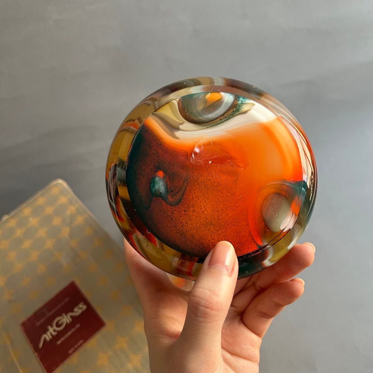 岩津アートガラス 花瓶 レトロ マーブル IWATSU GLASS ヴィンテージ 岩津アートガラス 花瓶 レトロ マーブル IWATSU GLASS