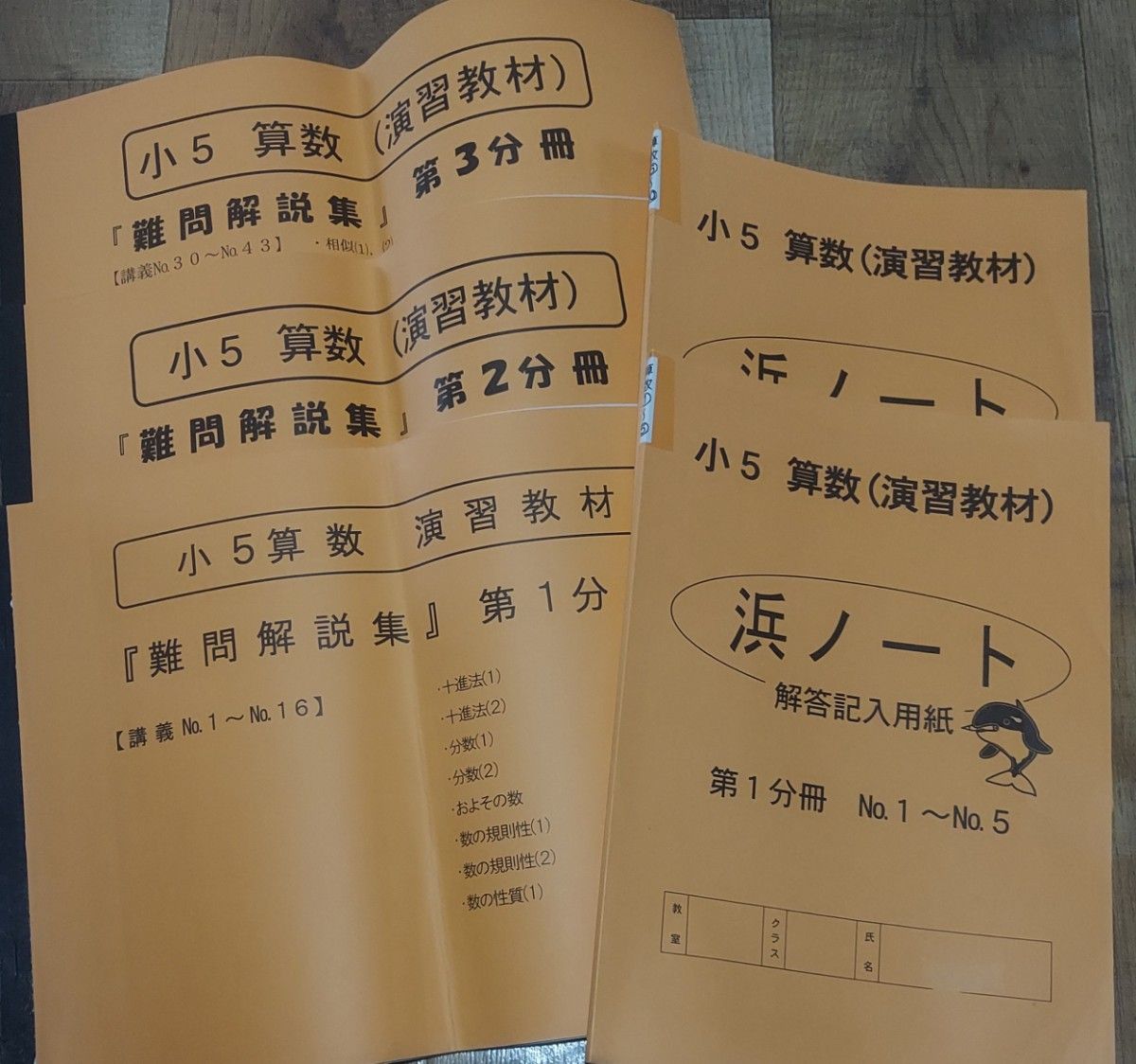 ≪超目玉★12月≫ 小5算数 浜学園 演習教材 浜ノート2 第1~3分冊 『難問解説集』 中学受験