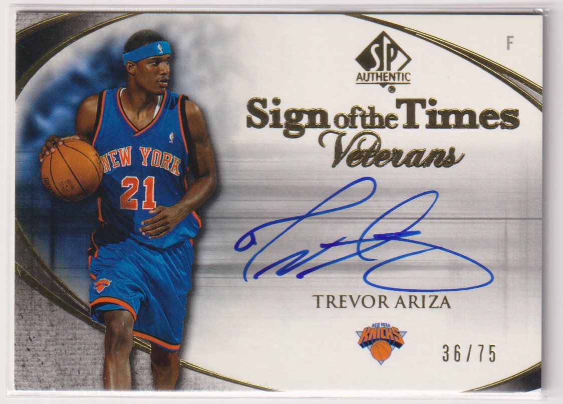 NBA TREVOR ARIZA AUTO UPPER DECK SP AUTHETIC Sign of the Times BASKETBALL AUTOGRAPH /75 枚限定 トレバー・アリーザ 直筆 サイン_画像1