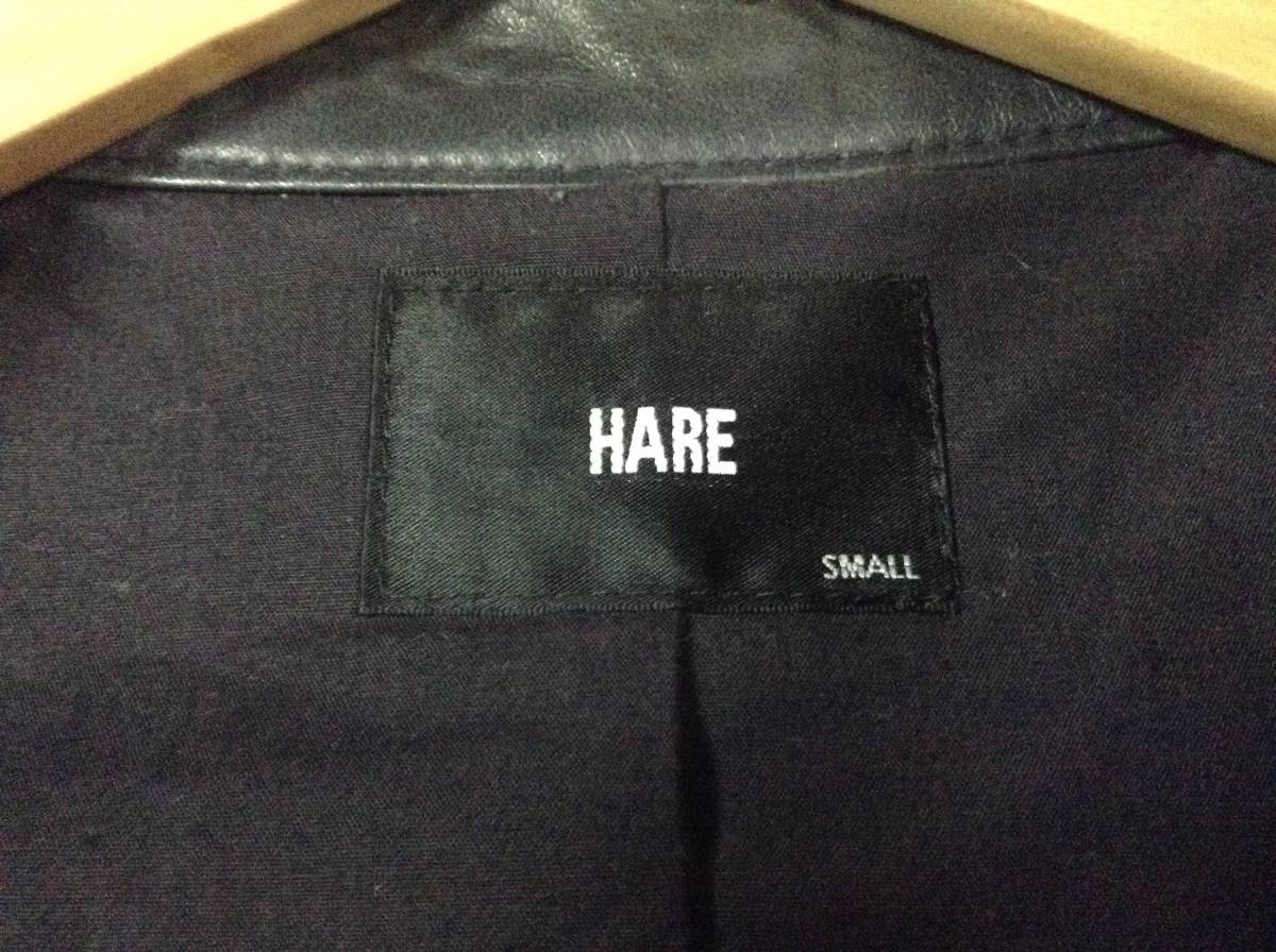 HARE シングルラタイダースジャケット シープスキン 羊革 希少なネイビー 美品 サイズS 送料無料です 2着目にどうですか?_状態のご確認をお願いいたします