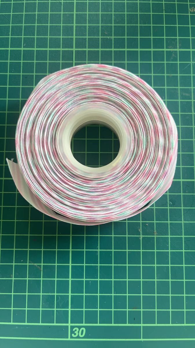 カラフルボーダープリント 25mm ボーダー グログランリボン ロール売り キッズリボン ハンドメイド資材