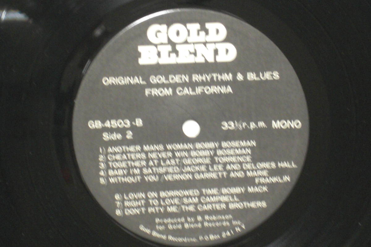 LＰ　VA. ORIGINAL GOLDEN R&B FROM CALFORNIA BobbyWomack,HomerBanks,BobbyBoseman,JimmyRobins (GOLD BLEND RECORD GB4503)　_画像5