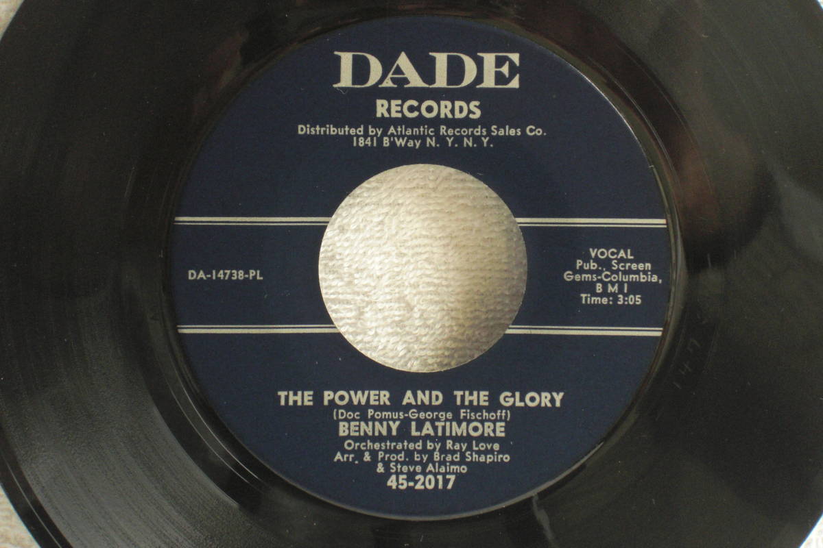 USシングル盤45’　Benny Latimore ： The Power And The Glory　／　Love Don't Love Me（Dade Records 45-2017) 　Ｅ_画像1