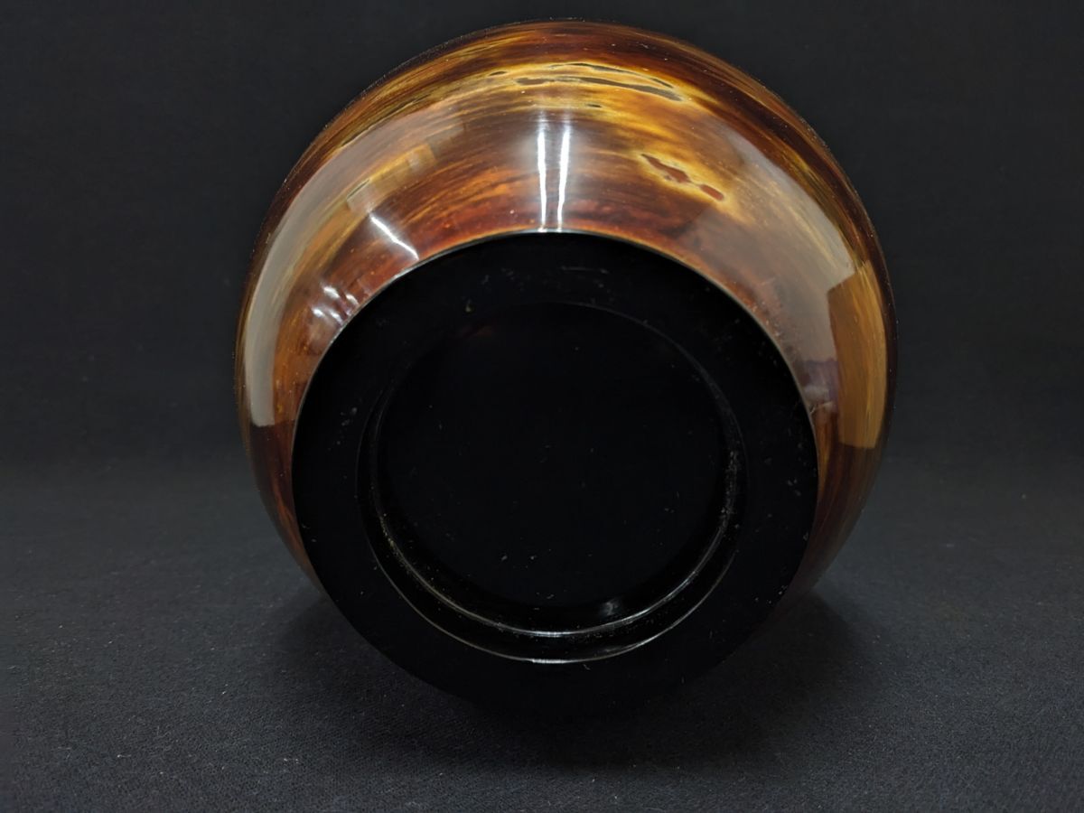 Q667 紀州谷岡漆器 瑞雲塗 漆芸花瓶/100(花瓶)｜売買された