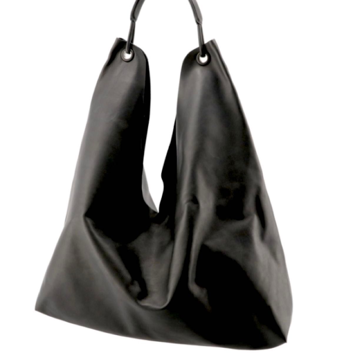 (日本完売)残りわずかThe Row Bindleレザーバッグ 定価44万円 極美品 ザ ロウ THE ROW 黒 ホーボー バッグ BINDLE