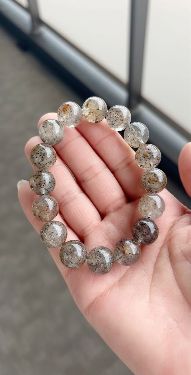 希少!ブラックストロベリークオーツ ブレスレット 天然石 13mm