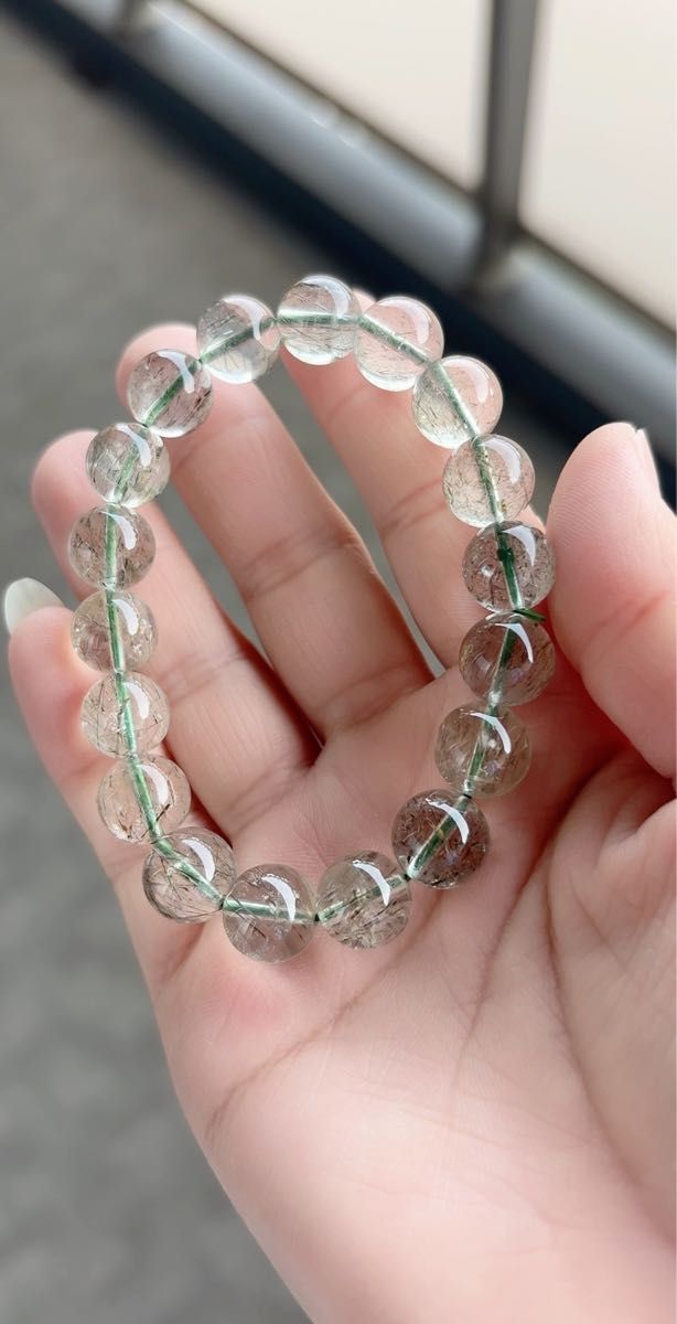 グリーン ルチル クォーツ 天然石 11mmブレスレット