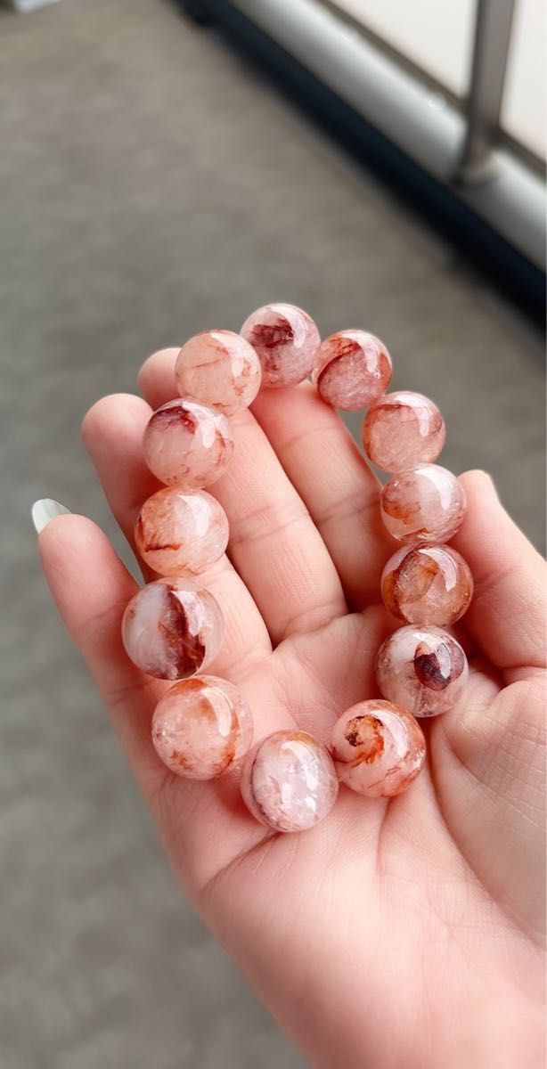 天然石 【虹入り】オーロラクォーツ ライモナイトインクォーツ17mm 大玉