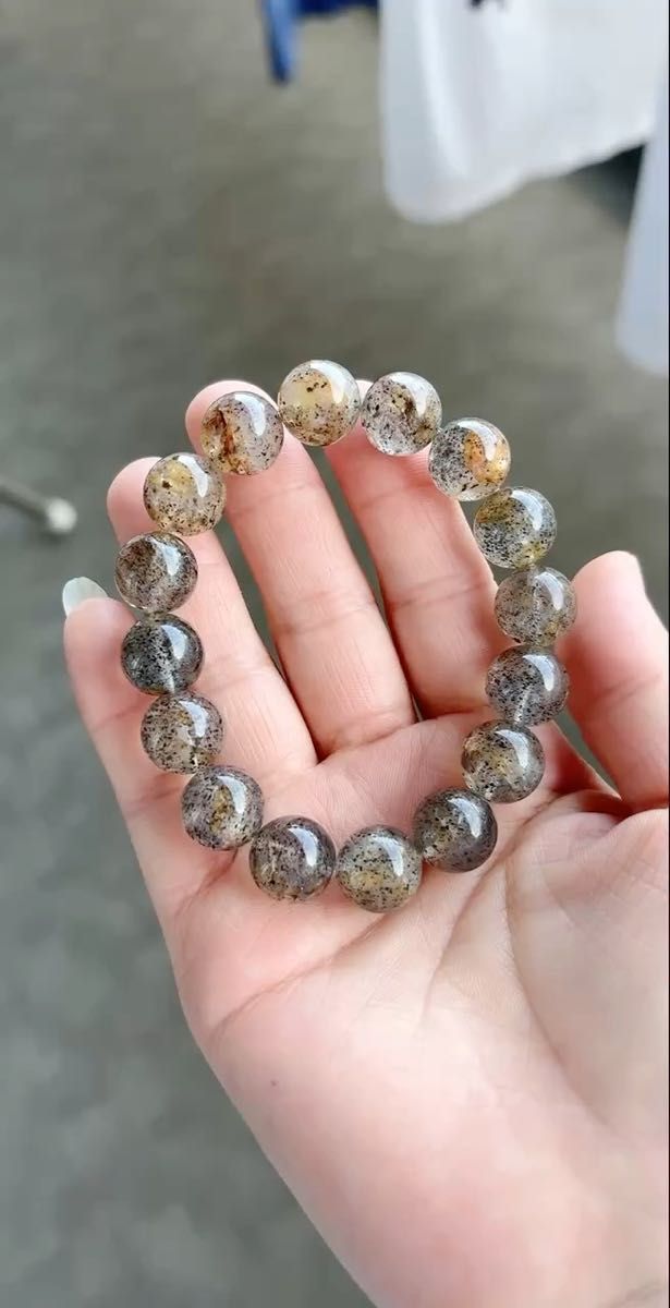希少!ブラックストロベリークオーツ ブレスレット 天然石 13mm