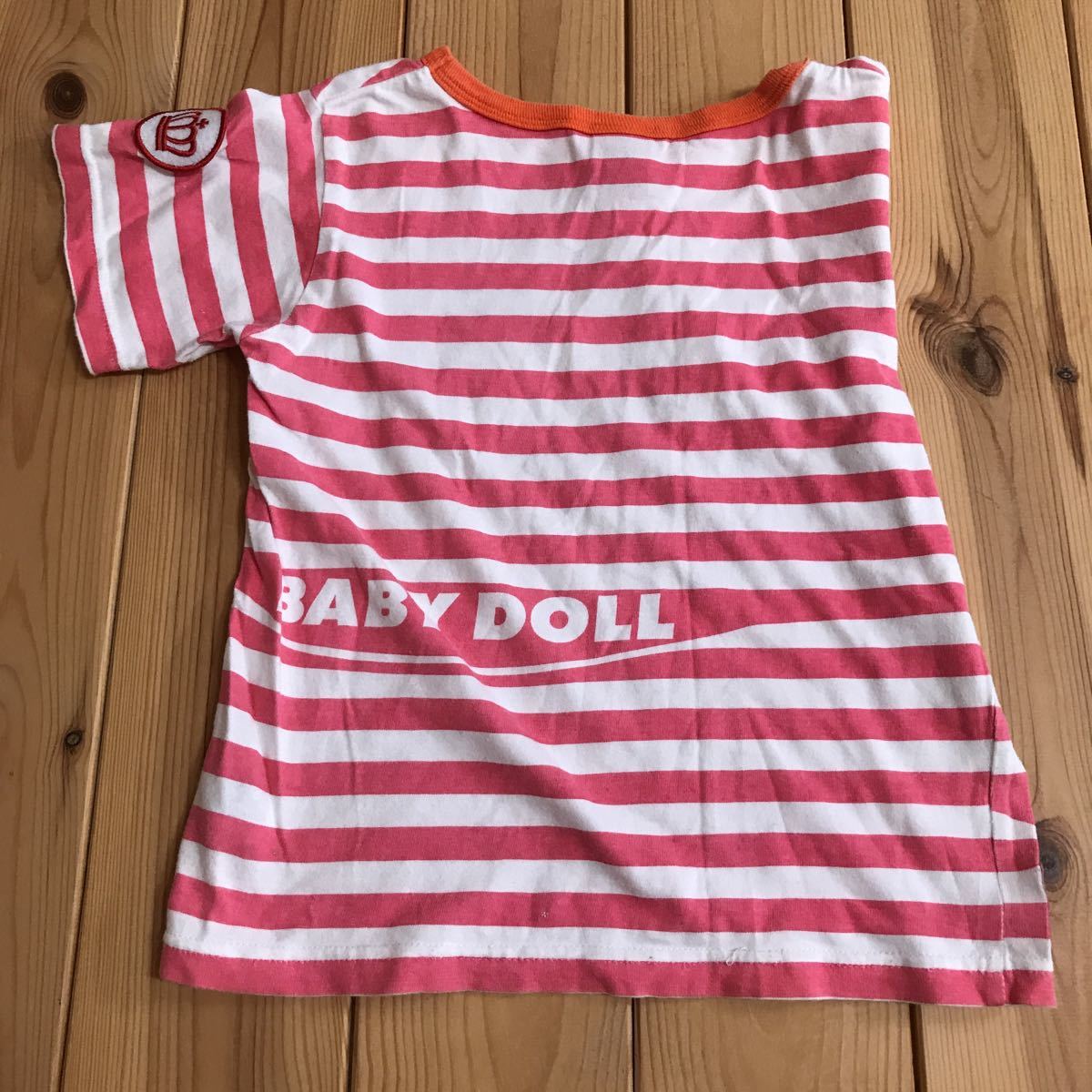 美品！BABY DOLL★ベビードール★可愛い女の子ピンクボーダー★半袖Ｔシャツ★サイズ120㎝_画像2