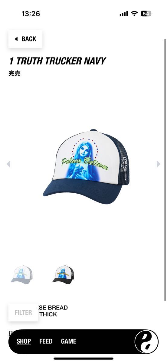 PALACE 1 Truth Trucker CAP ネイビー メッシュキャップ palace 1 TRUTH TRUCKER NAVY|Yahoo!フリマ(旧PayPayフリマ)