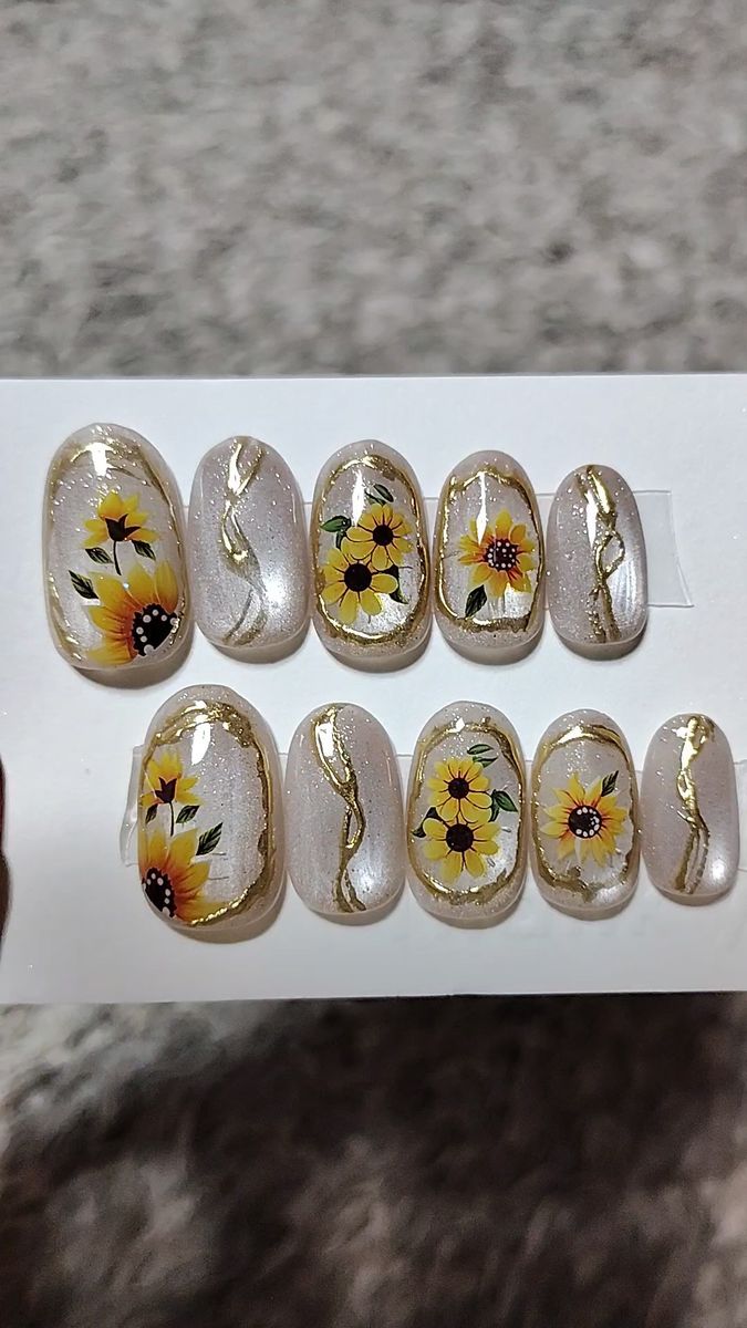 *ひまわり②*水光マグネットジェルネイルチップ 15469現品