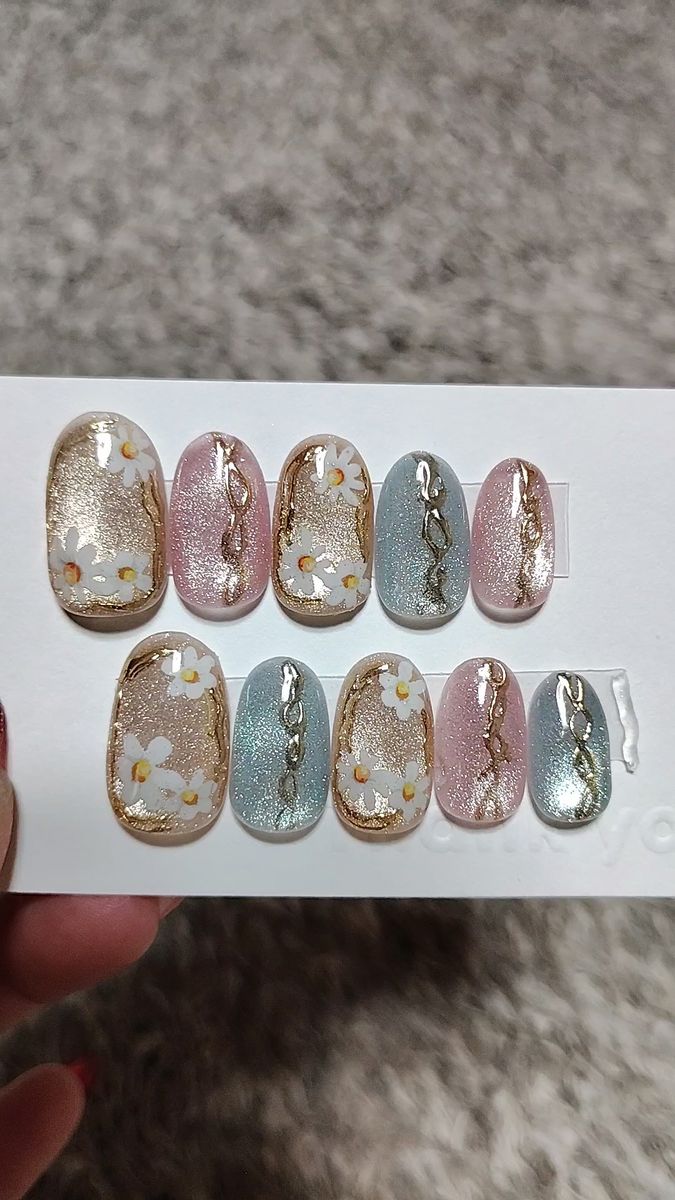 *キラキラマグネットとお花* ジェルネイルチップ15469 ★現品のみ★