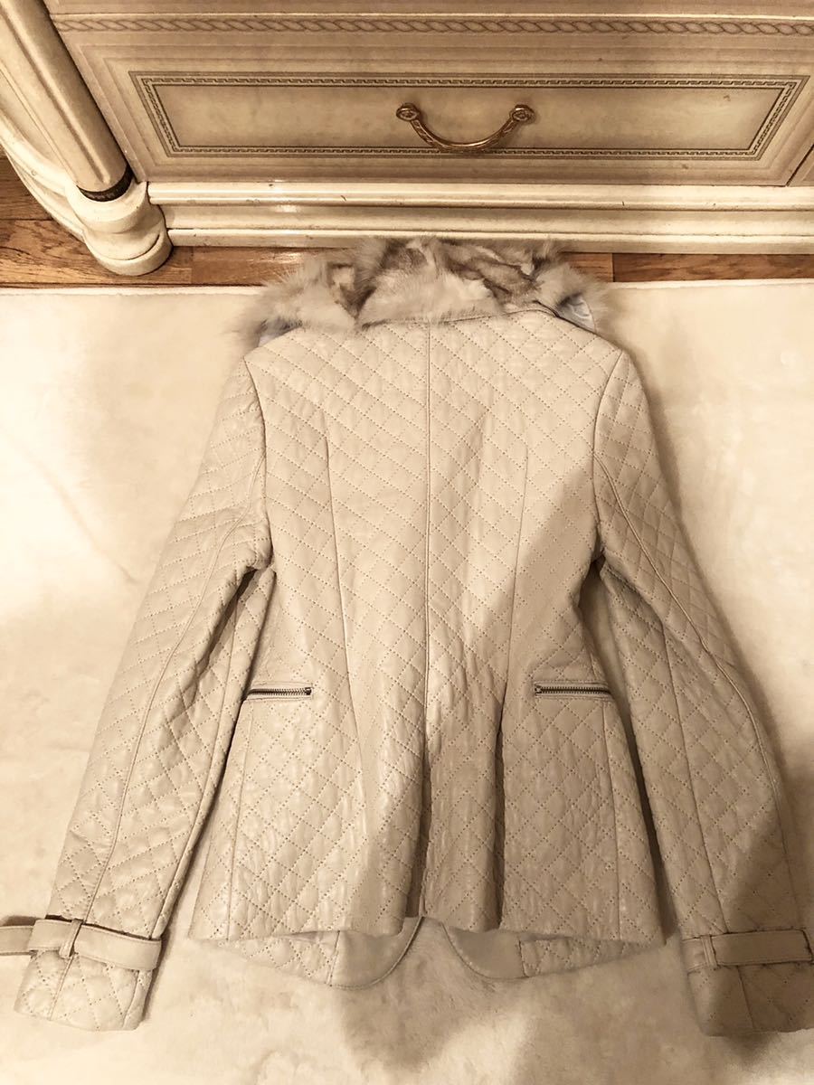 フォックスファーラムレザー羊革ジャケット美品コート