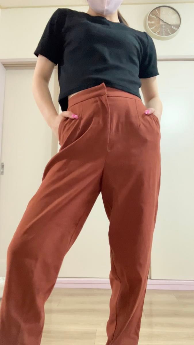 パンツ スラックス テーパードパンツ ネイビー ブラック 黒 ビンテージ