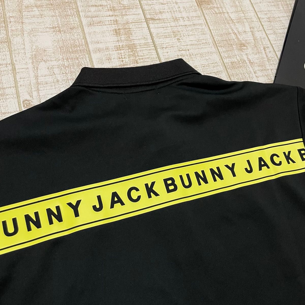 新品 ジャックバニー 半袖シャツ ラインロゴ ブラック XLサイズ(6) 新品 ジャックバニー 半袖シャツ ラインロゴ ブラック XLサイズ