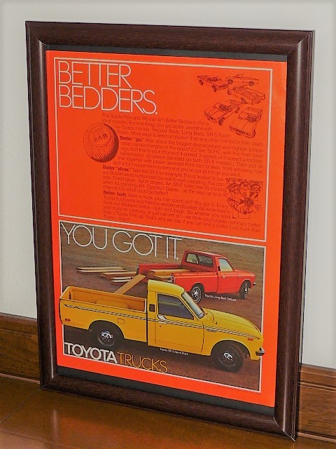 1977年 U.S.A. '70s 洋書雑誌広告 額装品 Toyota SR-5 Sport Truck, トヨタ ピックアップ トラック ハイラックス ( A4サイズ )_画像1