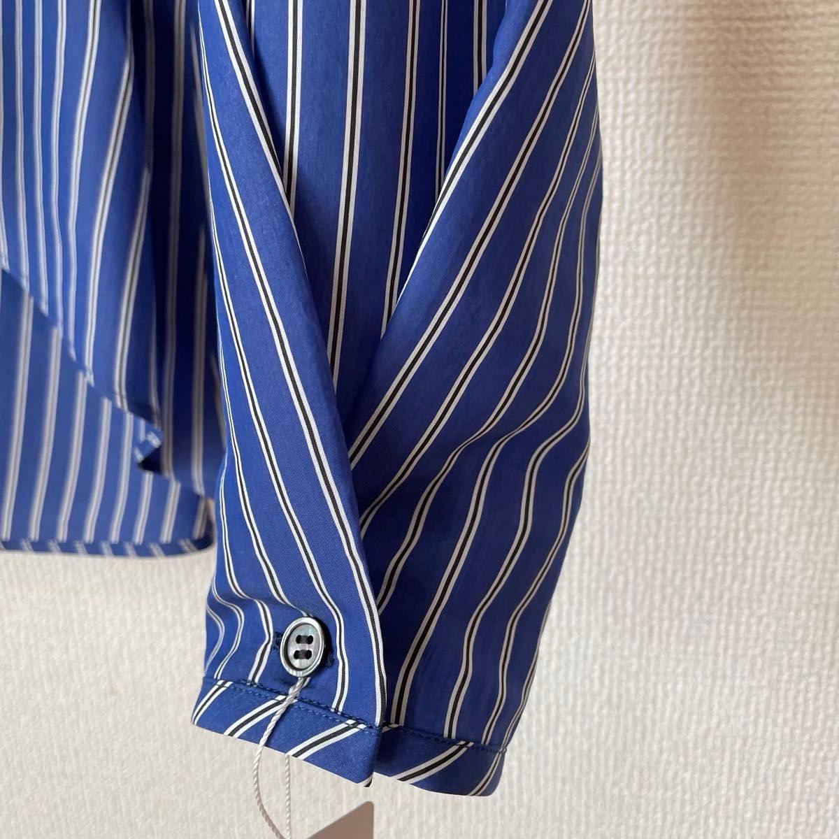 新品】ノーリーズ ストライプ ギャザー ブラウス ロング 新品】ノーリーズ ストライプ ギャザー ブラウス ロング