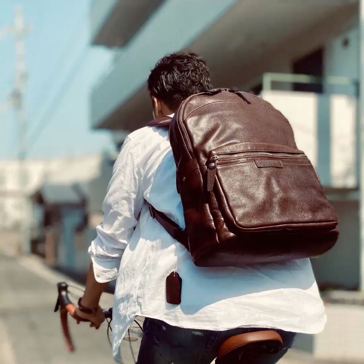 ◆ANUBIS カウハイドオールレザー ビジネス 18L バックパック リュック 牛本革 エイトボアー ダークブラウン◆濃茶k24