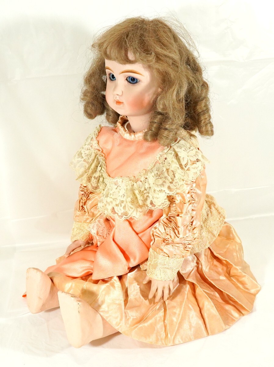 1000円スタート ビスクドール コレクターズドール Collectors Doll 約H71cmオープンアイ/オープンマウス/ピアスホール無 4 WW30016