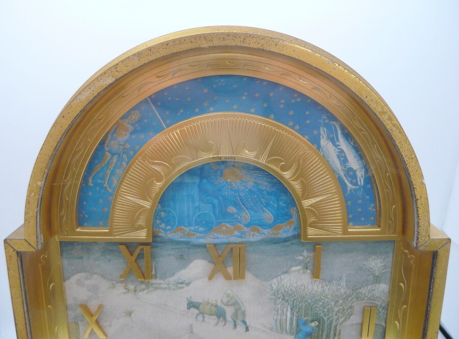 1000円スタート 置時(shí)計(jì) ROSE MARIE ローズマリー 2425-B 絵畫風(fēng) ローマン TAKANE タカネ MADE IN JAPAN クオーツ QZ アンティーク 3 X10001