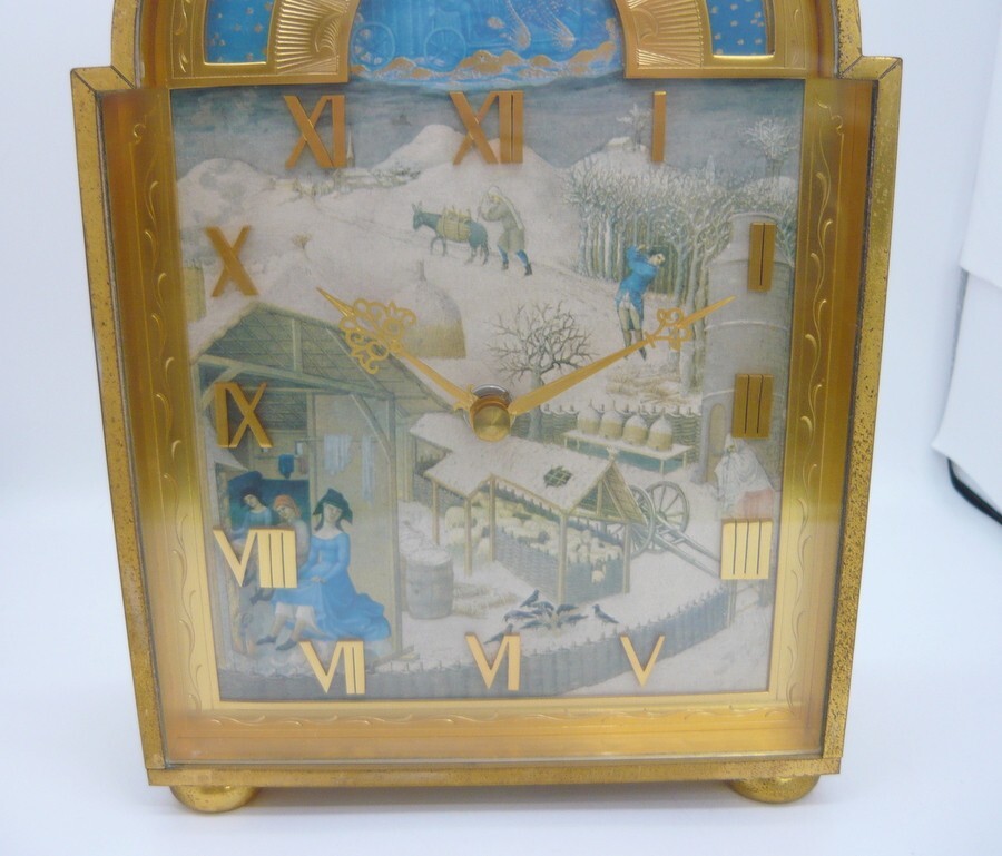 1000円スタート 置時(shí)計(jì) ROSE MARIE ローズマリー 2425-B 絵畫風(fēng) ローマン TAKANE タカネ MADE IN JAPAN クオーツ QZ アンティーク 3 X10001