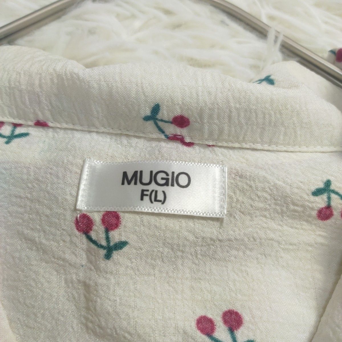 MUGIO セットアップ パジャマ ルームウェア さくらんぼ 総柄 半袖 ショートパンツ イエロー系 F L 韓国製