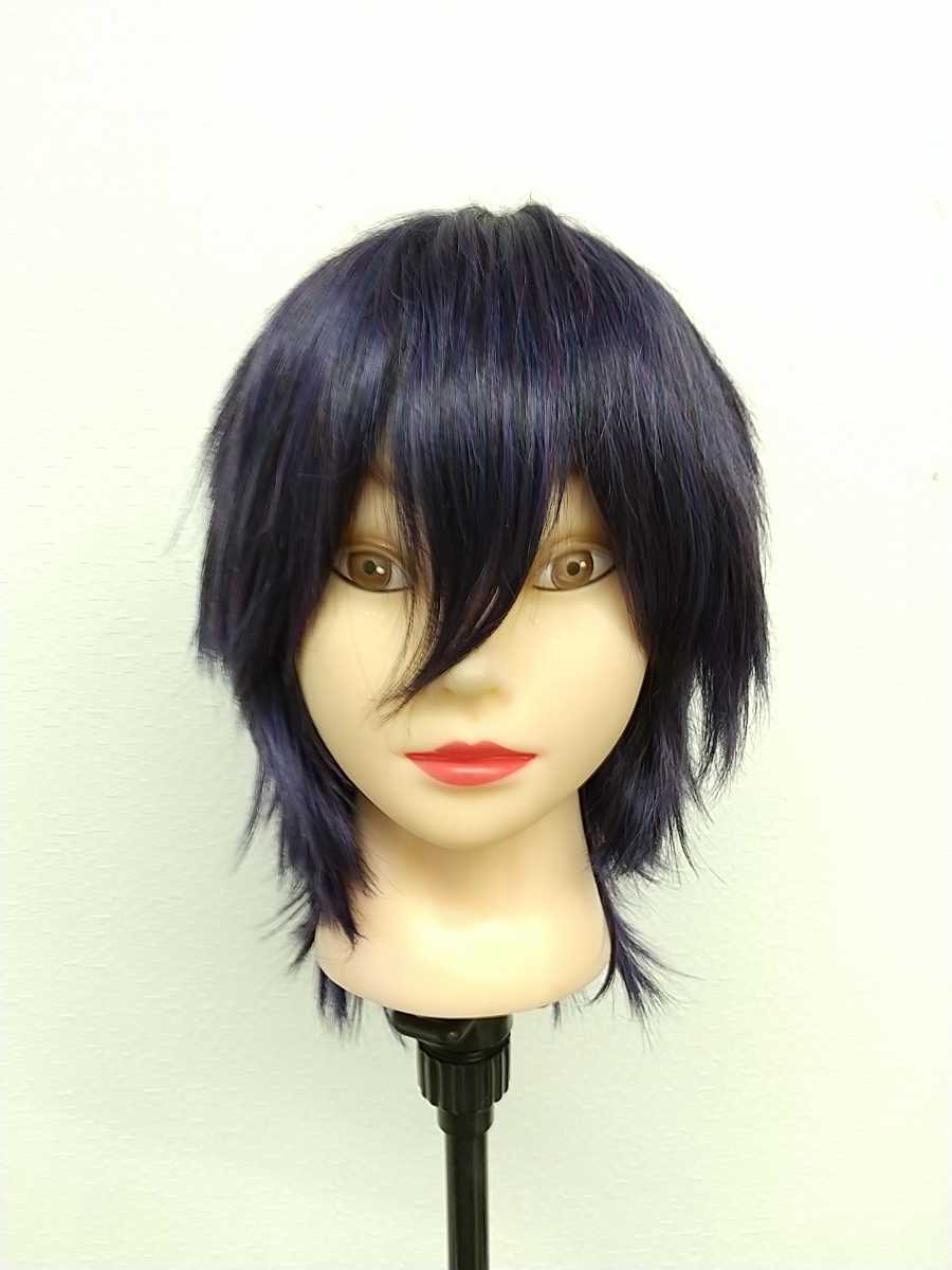 ヤフオク 濃紺ショートレイヤーのフルウィッグ ストレート