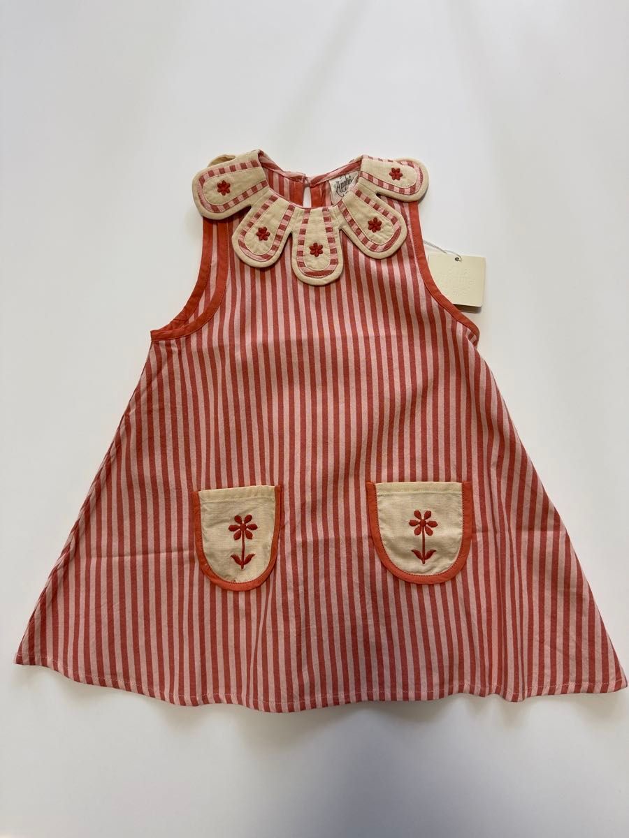 Apolina ワンピース 2-3y apolina アポリナ ワンピース Flora Dress Mayols Stripe 2-3y