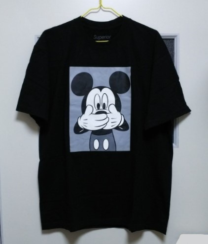 新しく着き Superior スペリオール Tシャツ 半袖 黒 口をふさぐ ミッキー MICKEY 28 前後プリント XL・身幅約58.5cm※USED品/2~3度使用/2015年製品 イラスト、キャラクター 新しく着き Superior スペリオール Tシャツ 半袖 黒 口をふさぐ ミッキー MICKEY 28 前後プリント XL・身幅約58.5cm※USED品/2~3度使用/2015年製品 イラスト、キャラクター