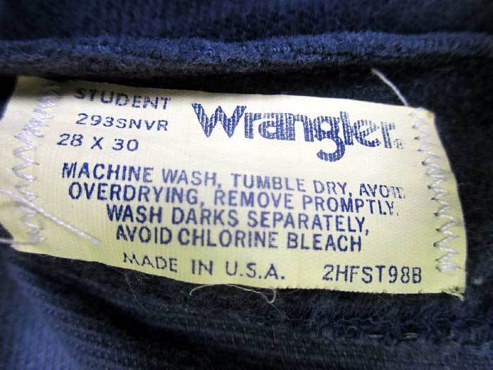 80\'s Vintage Wrangler Wrangler strut moquette pants black W28xL29 USA made #mbc-23