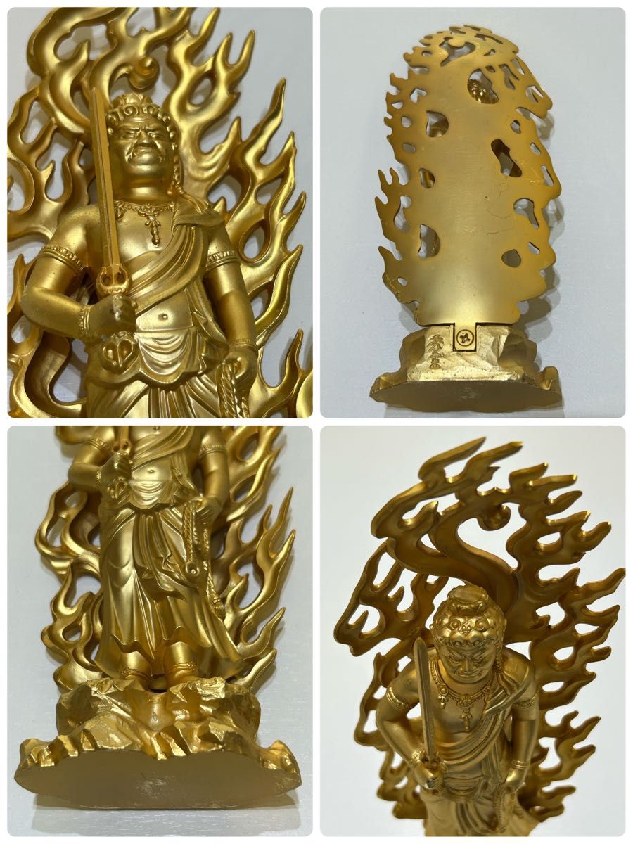 不動明王,「秀雲」作,金属製 金属工芸師 秀雲作 不動明王 置物 2点セット|Yahoo!フリマ(旧