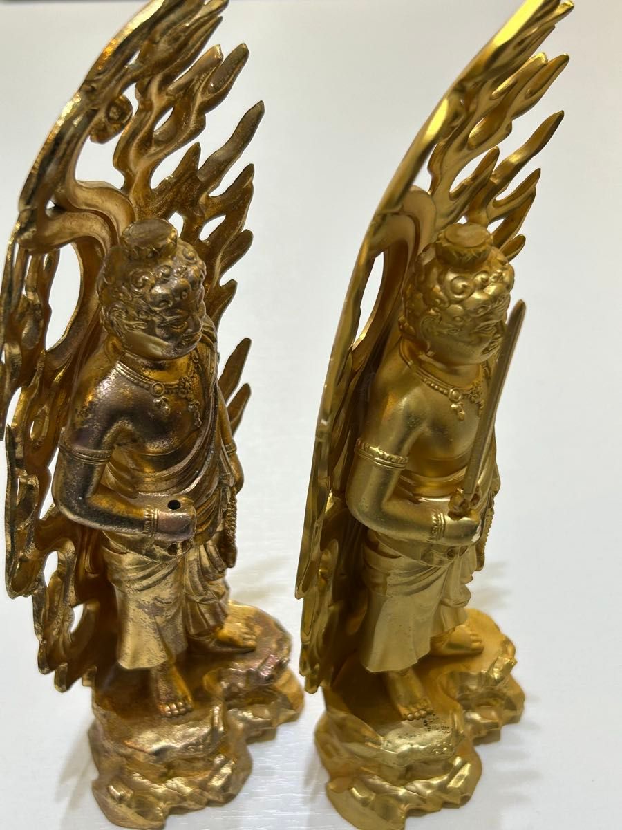 不動明王,「秀雲」作,金属製 金属工芸師 秀雲作 不動明王 置物 2点セット|Yahoo!フリマ(旧