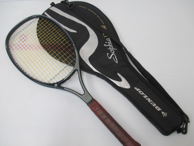 【美品】★SPALDING／スポルディング★FC-55　テニスラケット　ブラック 　ケース付き　DANLOP　ダンロップ　硬式？