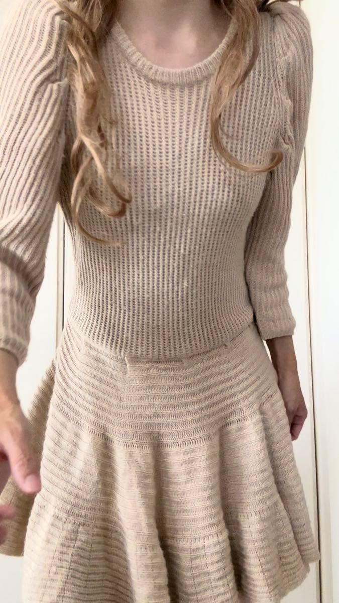 Honey mi Honey ハニーミーハニー ワンピース 長袖 パフスリーブ バルーン袖 春服 ミニスカート フリーサイズ