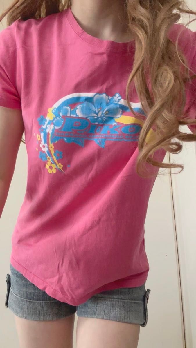 Tシャツ プリント 半袖 PIKO 半袖Tシャツ ハワイアン hawaiian wear L