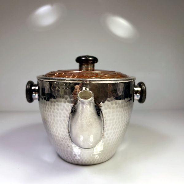 予約販売 木取手 緋銅銀蓋 木摘 急須 槌目 純銀製 煎茶道具 長さ約 銀瓶 その他