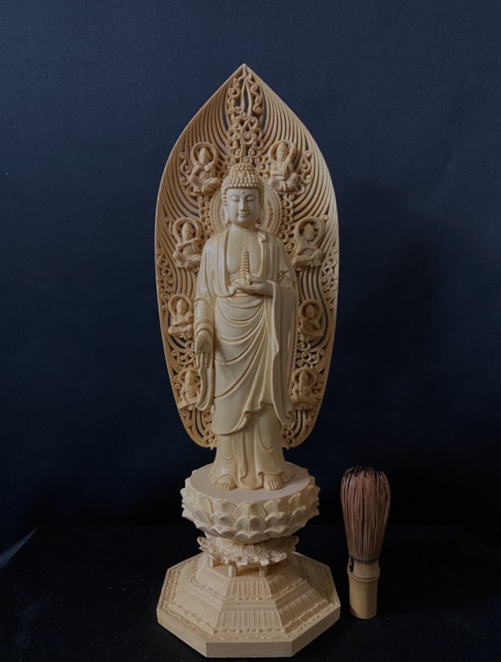 ヤフオク! - 高45cm 総檜材 仏教工芸品 木彫仏教 精密彫刻 極