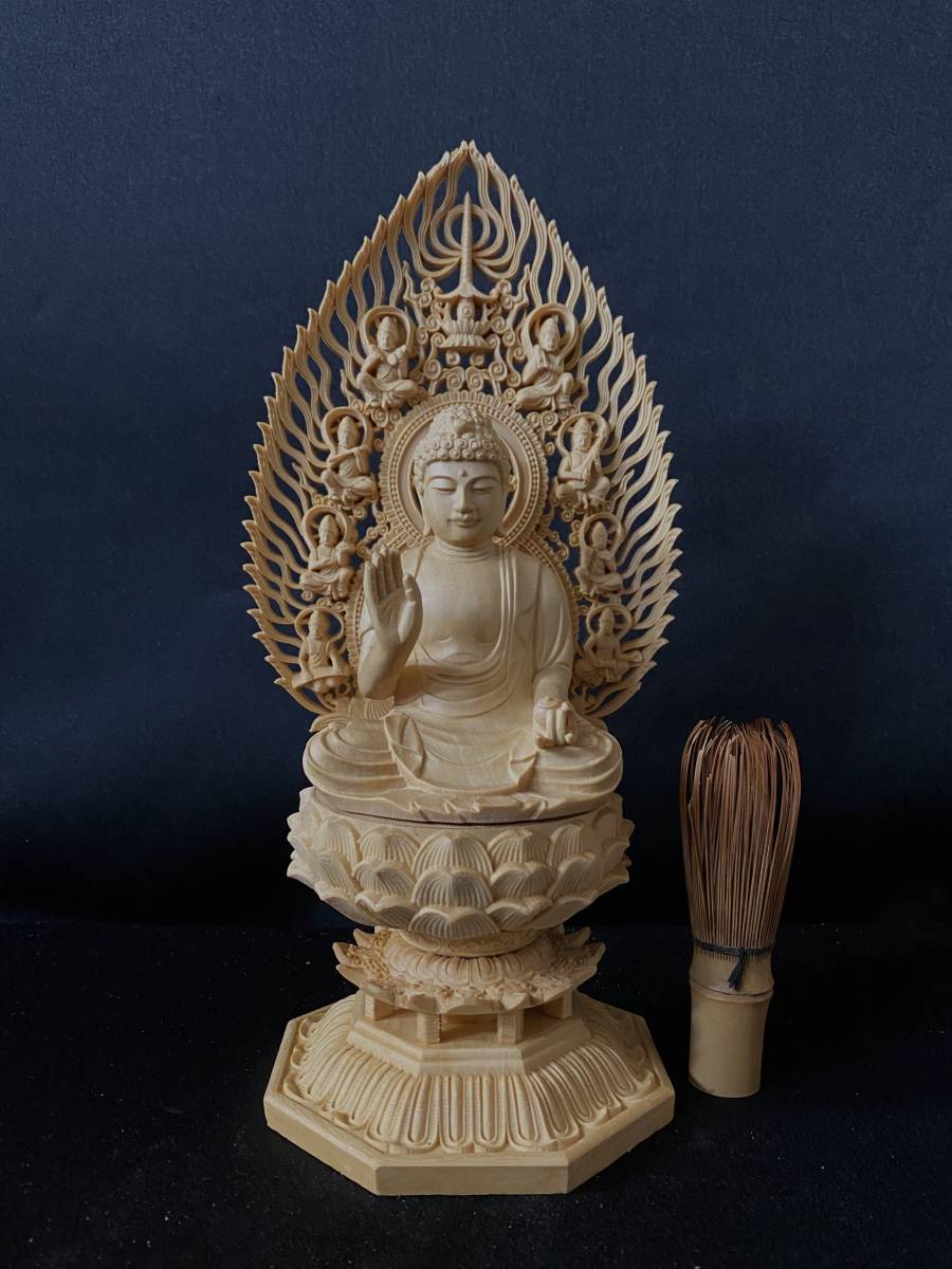 極上質 大勢至菩薩 供養品 仏教美術 精密細工 木彫仏像 仏教工芸品-