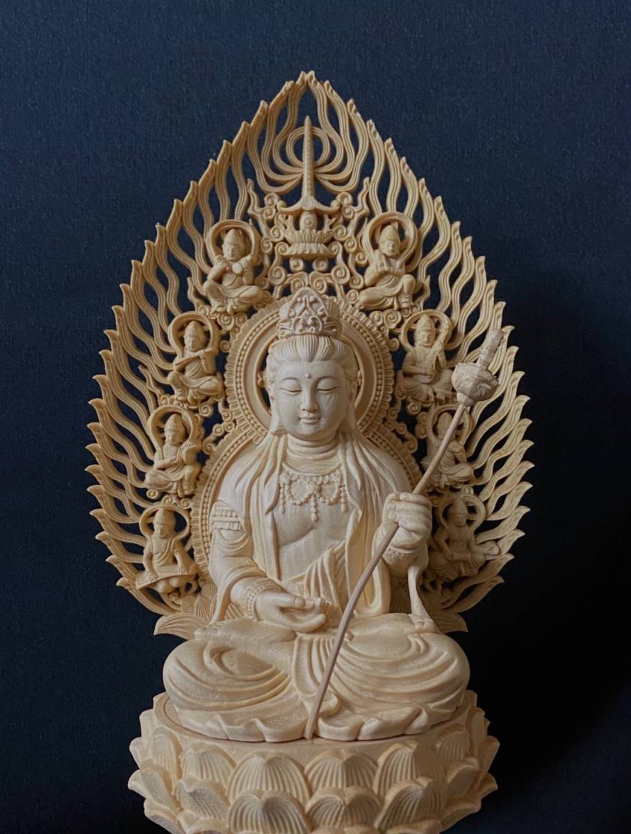 特価 新作 総檜材 仏教工芸品 木彫仏教 精密彫刻 極上品 仏師で仕上げ 
