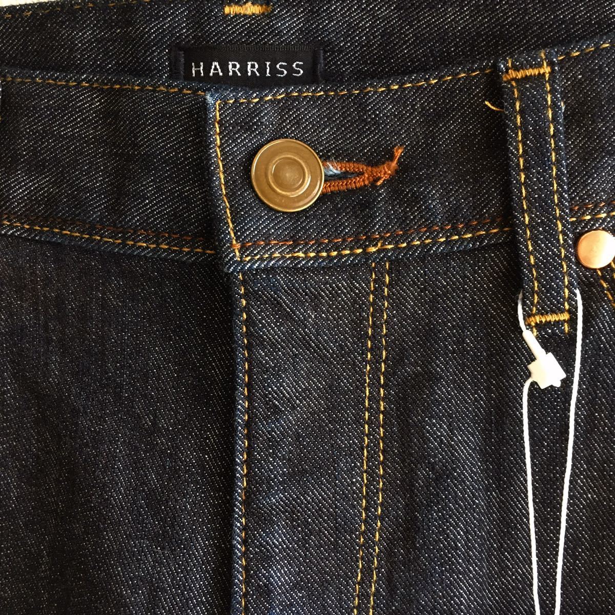 新品未使用 Harriss ハリス レディース ストレッチテーパードデニムパンツ インディゴ 34サイズ 日本製_画像5