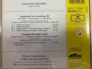 ブラームス交響曲第1番＆第3番&第4番他、モーツァルト交響曲第40番＆第41番　ジュリーニ指揮4ＣＤ　じっくりと濃厚な音作りを行った名演！_画像4