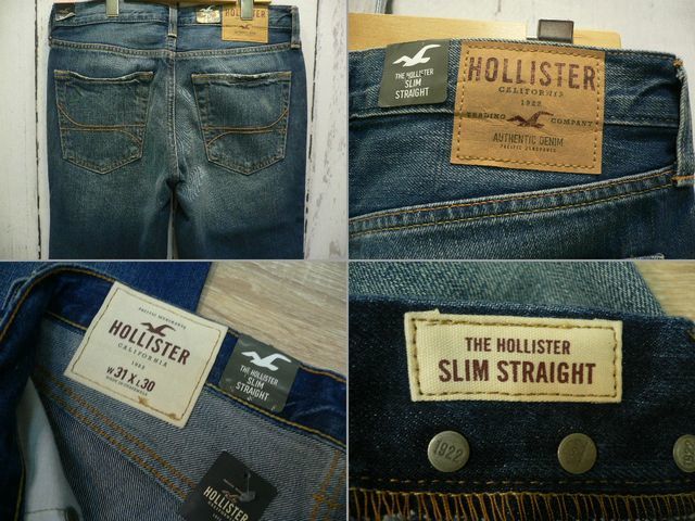 送料無料★31×30 ホリスター ペイントデニム スリムストレート HOLLISTER SLIM STRAIGHT 331-380-0348-026 アメリカ直営店購入(8387)_画像5