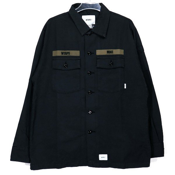 WTAPS 19AW BUDS LS/SHIRT.COTTON.RIPSTOP M ダブルタップス WTVUA バッツ シャツ ミリタリー 長袖 リップストップ ブラック 192BRDT-SHM02_画像1