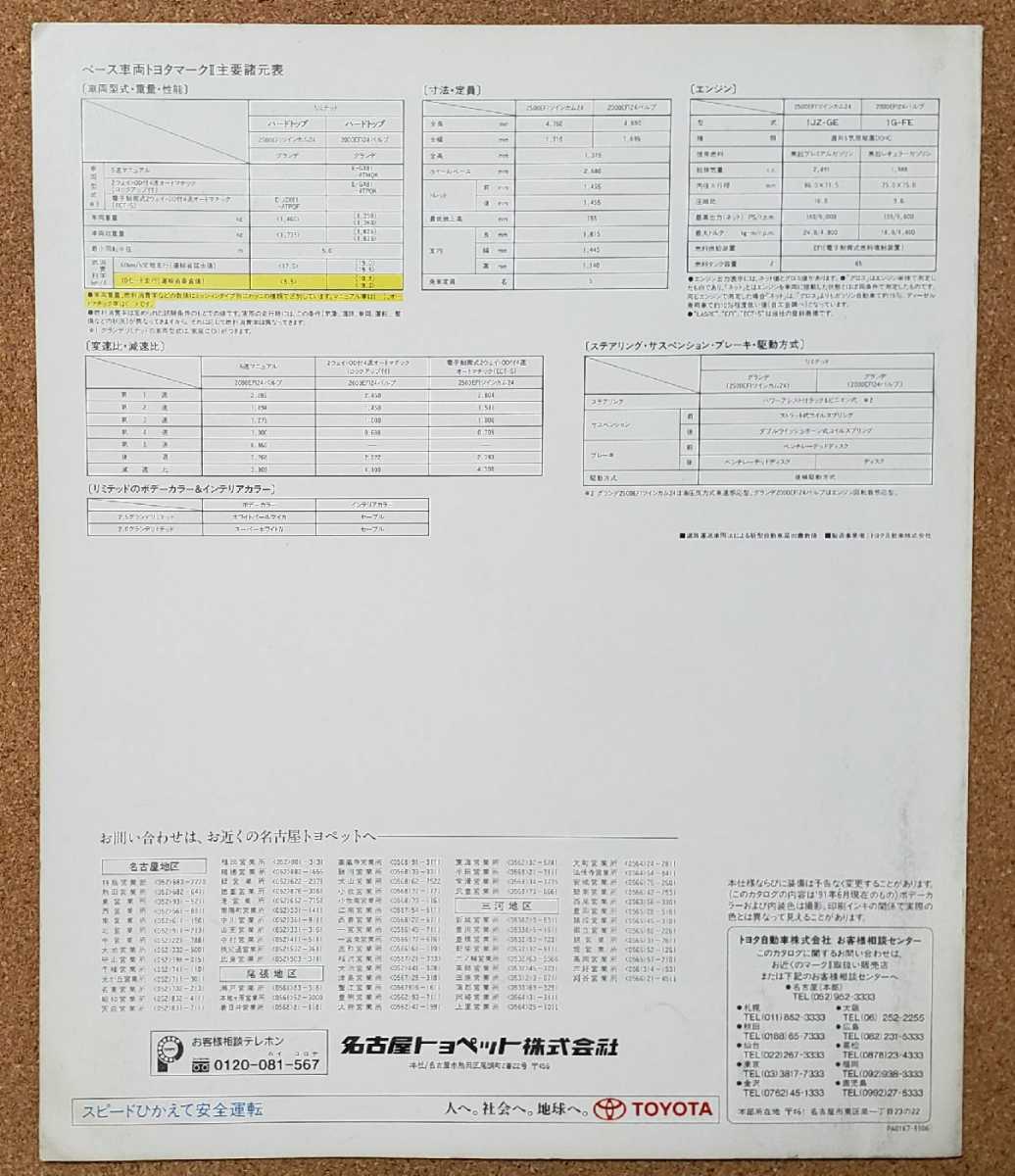 トヨタ　マークII　グランデ　リミテッド　特別仕様車　1991年6月　カタログ_画像5