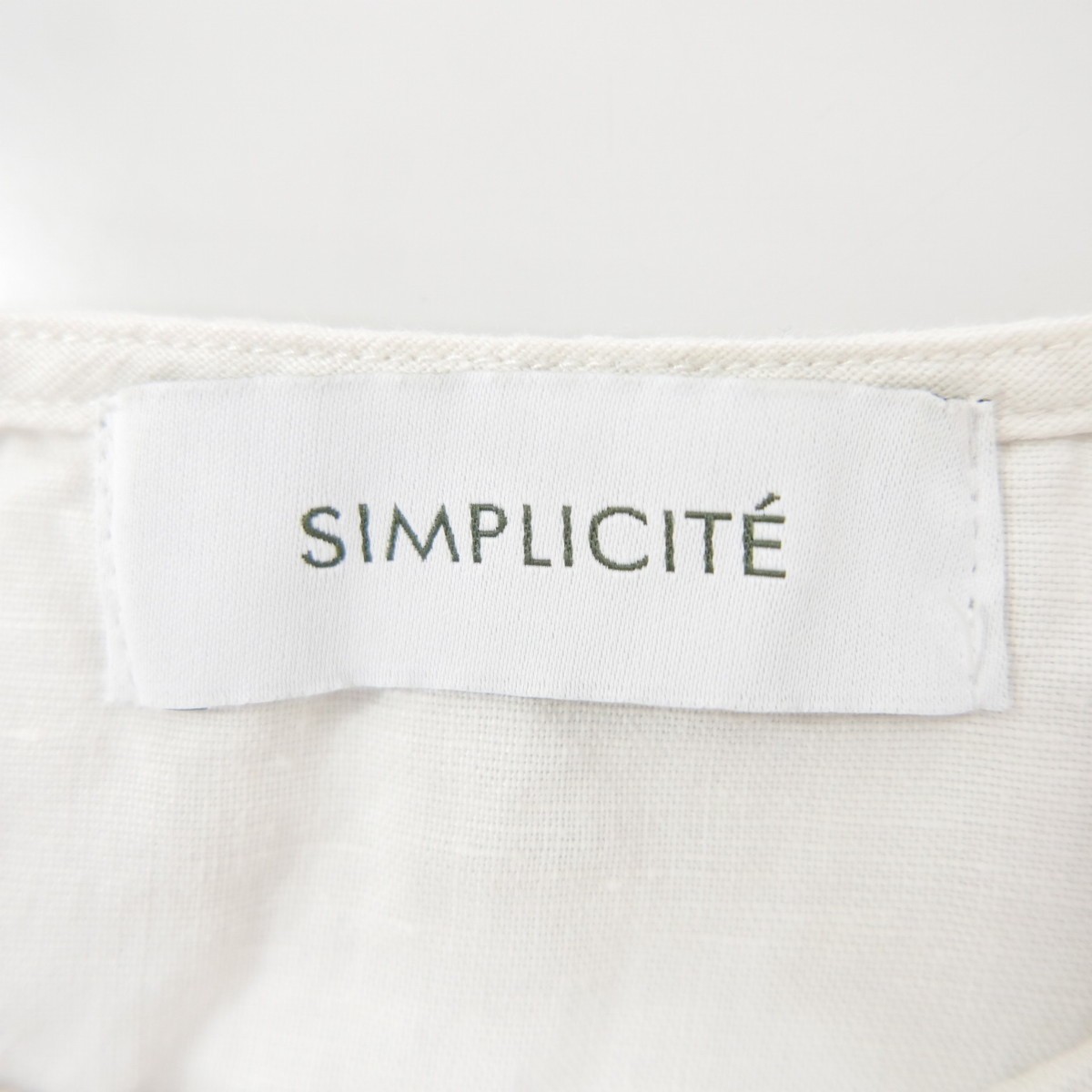 Simplicitesimplisite.linen. cotton cotton flax short sleeves do Le Mans pull over blouse WHITE