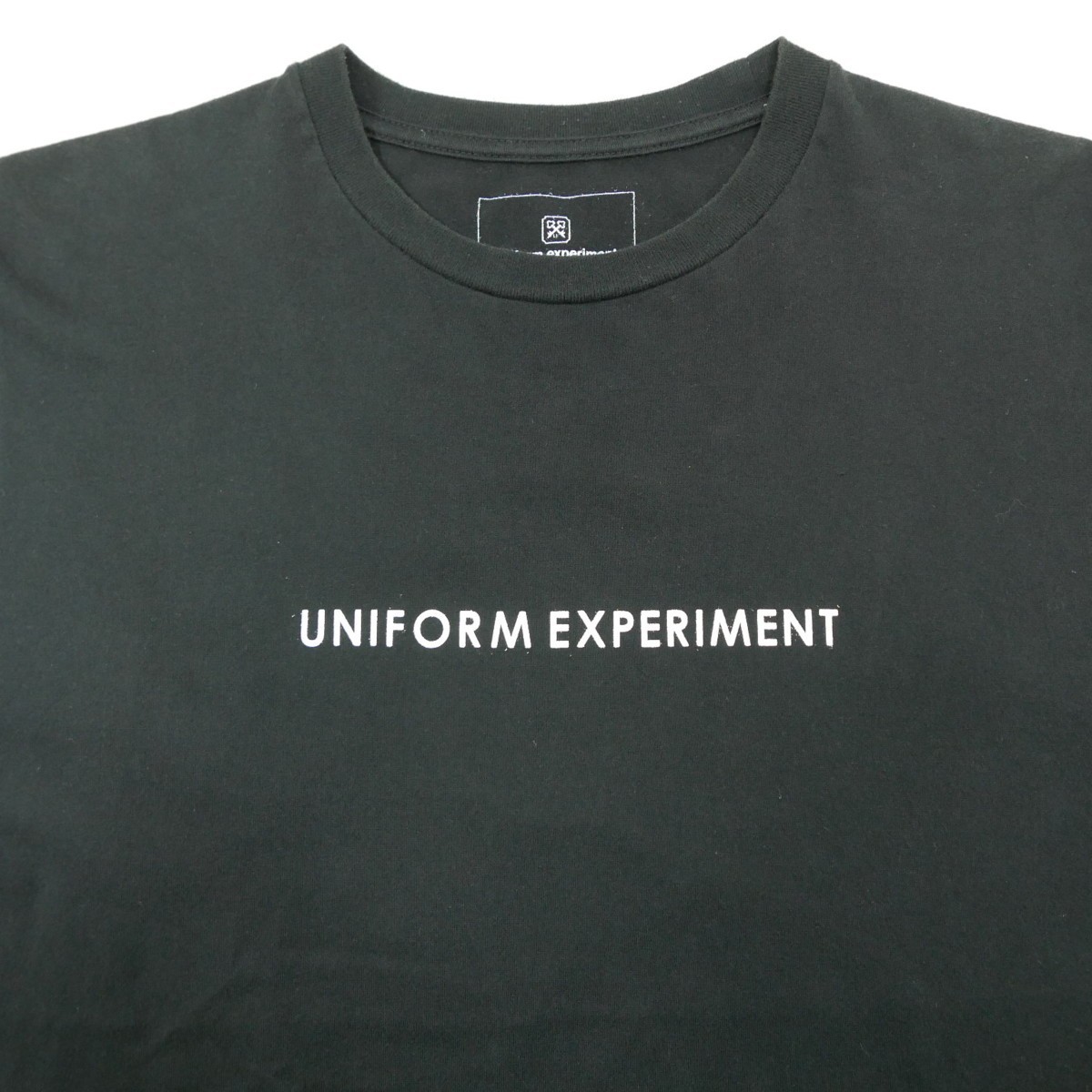 16SS uniform experiment ユニフォームエクスペリメント STRAIGHT LOGO TEE コットン 半袖 ロゴ Tシャツ カットソー BLACK 1_画像4