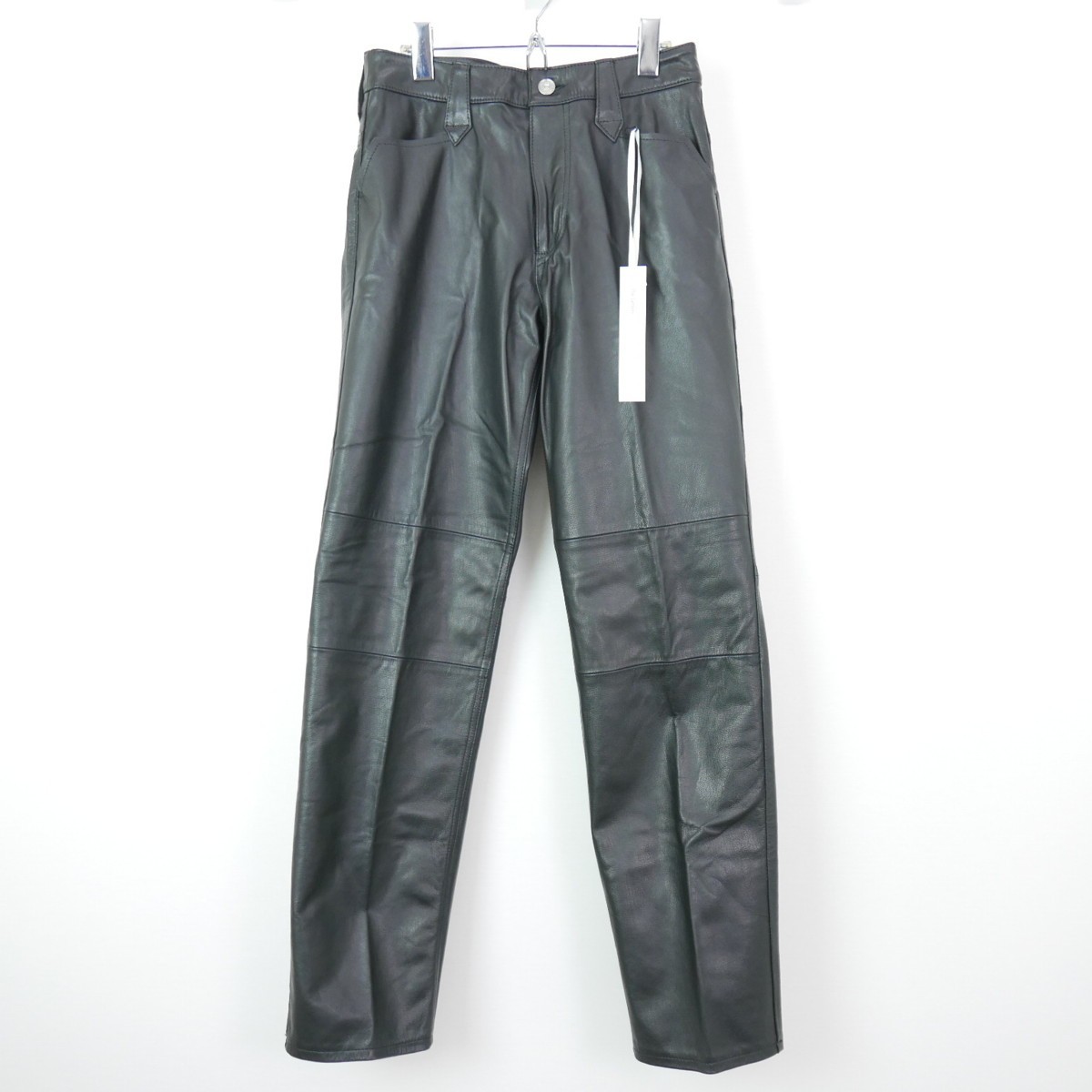 19SS The Letters ザ レターズ 人気ブラドン Western Regular Pants. 世界有名な 山羊革 パンツ -Goat レザー Leather- S BLACK ゴート