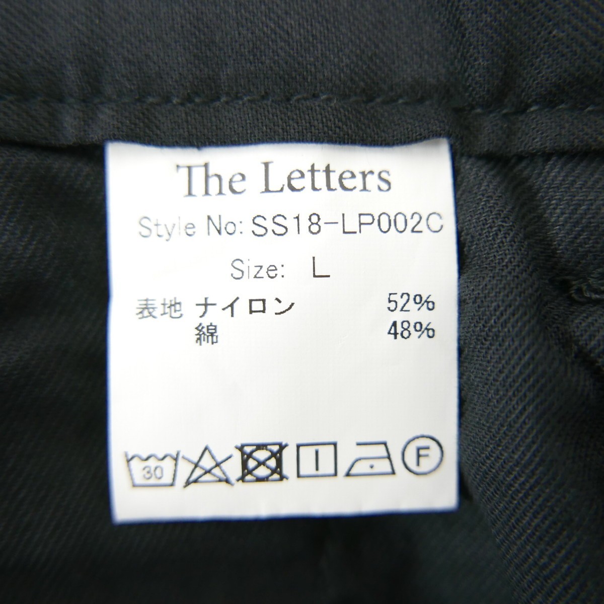 18SS The Letters ザ レターズ Hight Wasted Strap Pant. ハイウエスト ストラップ パンツ スラックス BLACK L_画像8